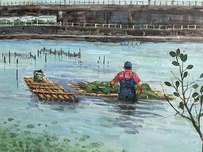 Deep Love for Fishing Port :The Creation of Chang Huai Jung’s  Oil Painting's Cover