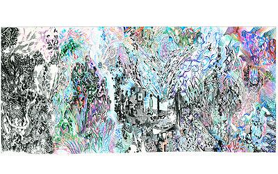 〈未定〉，2013年，手繪，輸出，114×40cm。