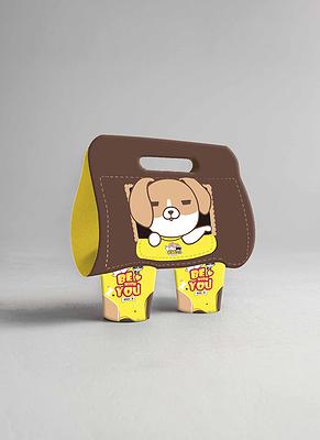 療癒意象於公益手搖飲品牌多媒體視覺設計之創作-22.飲料杯提袋紙（2款）-提袋杯-花枝丸