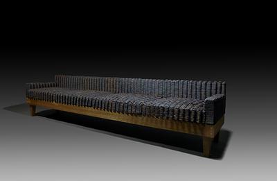 傳統建築元素運用於現代陶藝創作之研究-no.1-1沙發2016 尺寸：203x43x55cm 陶 木材的封面圖