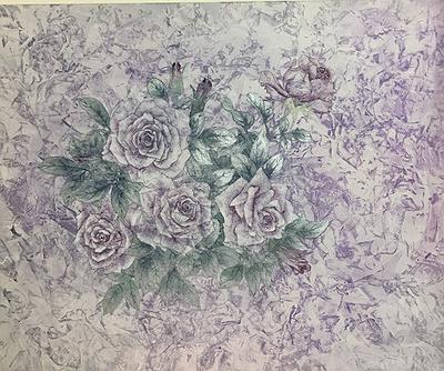 作品四、〈紫色的夢〉紫玫瑰53X65