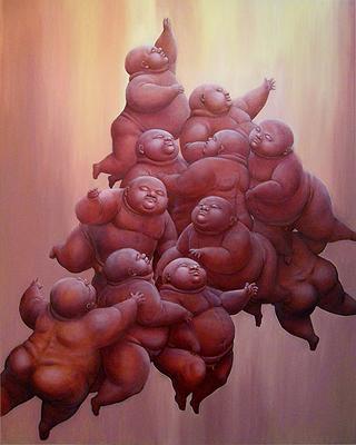 〈向上〉，2013，162x130cm，油彩、畫布。