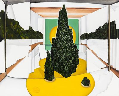 浮動景緻－變形風景之空間部署 11〈島嶼〉，2015，53×65(cm)，油彩、畫布oil-on-canvas