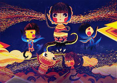 3-3.夜之舞 畫心 70x97.3cm 含框 82x112