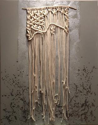 吳淑幸，《繩線引力》系列之八，直率的對語，116.5x91.5cm，2019，吳淑幸攝影