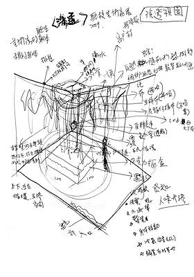 〈滲透〉，藝術家的手繪草圖