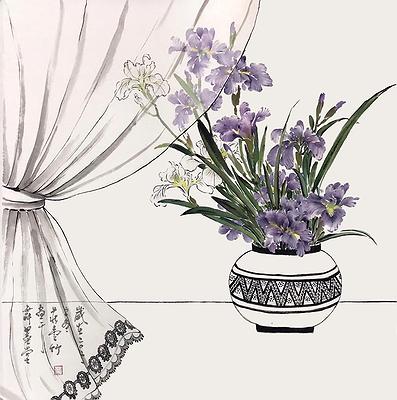_莊壹竹-曉風清70×70cm2021紙本