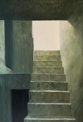 林峻賢，《心理空間系列—空間十二·潔白》，2021，油彩、畫布，130x89公分