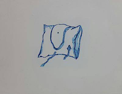 《失眠》，27x35cm，紙凹版，2018