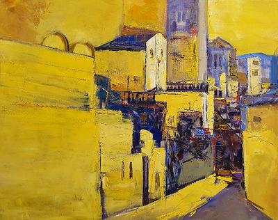 吳淑幸，古城，油彩畫布，72x91cm，2018