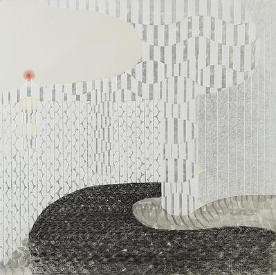上下左右停（四）   68×68cm  墨.蠟筆.壓克力   2015