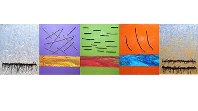 吳淑幸，《黑色崛起》I系列，壓克力畫布，116.5x91.5cm x 5，2020，吳淑幸攝影-3