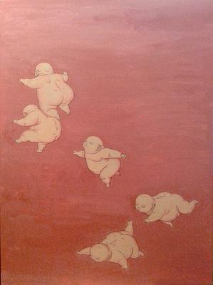 〈上下〉，2015， 91× 65cm，壓克力彩、畫布