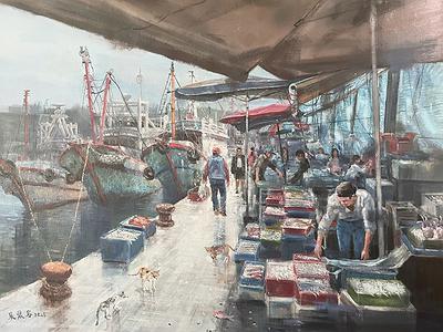 Deep Love for Fishing Port :The Creation of Chang Huai Jung’s  Oil Painting's Cover