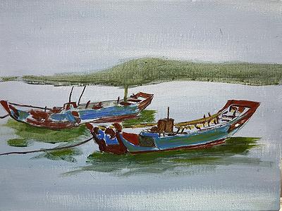 Deep Love for Fishing Port :The Creation of Chang Huai Jung’s  Oil Painting's Cover