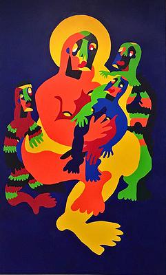 〈鬼島歡迎您〉，李映蓉，2019年，壓克力、畫布，240x150 cm