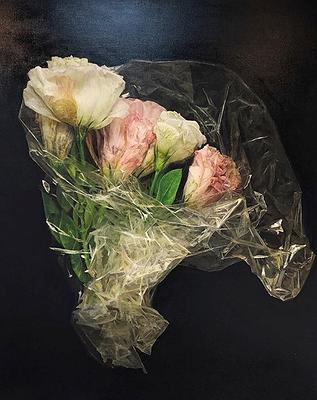 〈花語〉，2024，油彩、畫布，162 x 130 cm