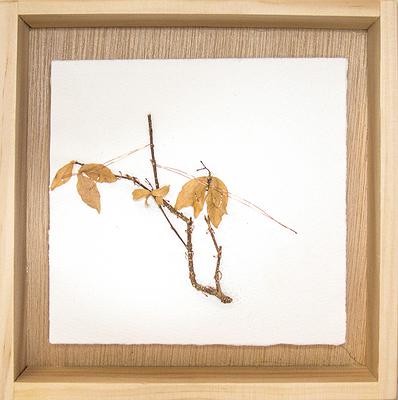 多線創作的首拍：陳昱廷創作研究 陳昱廷，〈P.S. (_____)〉，銅箔、銅線、葉子、水彩紙、木頭，各18x18cm(共 45 個)、各 32x19cm(共 2 個)，2016。7的封面圖