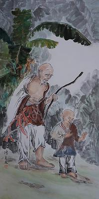 羅漢造像─陳彥廷水墨繪畫創作研究-19芭蕉羅漢