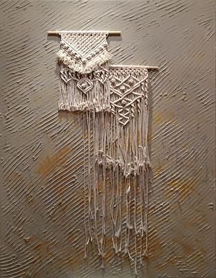 吳淑幸，《繩線引力》系列之十，和也不合，116.5x91.5cm，2019，吳淑幸攝影