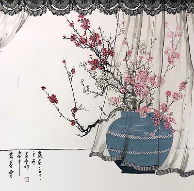 _莊壹竹-冬風醉70×70cm2021紙本