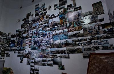 〈迷網之境〉-2，2018，漁網、繩子、樹酯、Antari ICE-101、ARRI燈，作品局部。