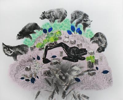 怪手下拔山倒樹之景