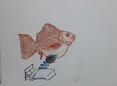 《游．夢》，45x60 cm，凹版，2018