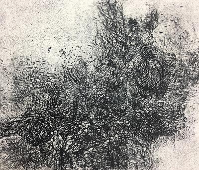 〈線 實驗之五〉，2017，油墨、紙，image size：15 cm × 20.1 cm.