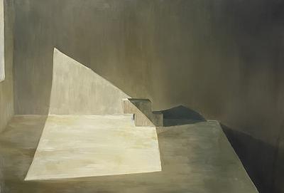 林峻賢，《心理空間系列—空間六·一絲希望》，2019，油彩、畫布，89x130公分