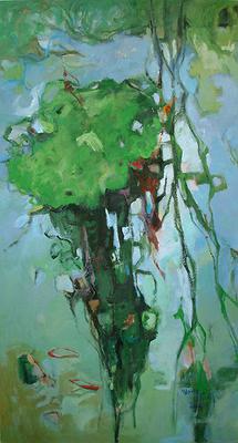 沈哲哉的繪畫思維與作品特色之研究-倒影50公分91公分