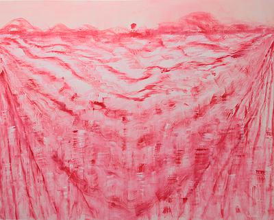 多線創作的首拍：陳昱廷創作研究 41 陳昱廷，〈景〉，壓克力、金蔥、亮粉、畫布，2016。