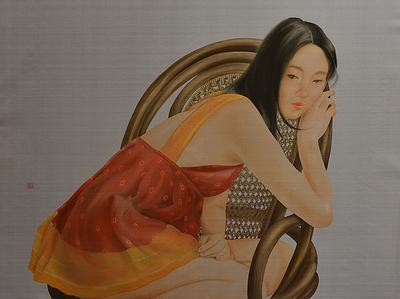 2014，《椅‧伊》，膠彩，95.5X70.5cm