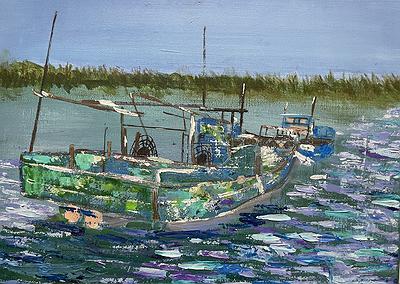 Deep Love for Fishing Port :The Creation of Chang Huai Jung’s  Oil Painting's Cover