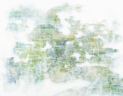 浮動景緻－變形風景之空間部署 7〈松〉，2017，91×117(cm)，油彩、畫布