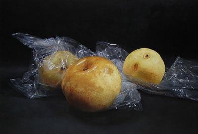 〈梨〉，2021，油彩、畫布，116.5 x 80 cm