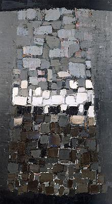 德.史泰耶(Nicolas de Stael, 1914-1955)，〈構成〉(Composion )，1951，24.5X33.4(cm)，油彩、畫布。
