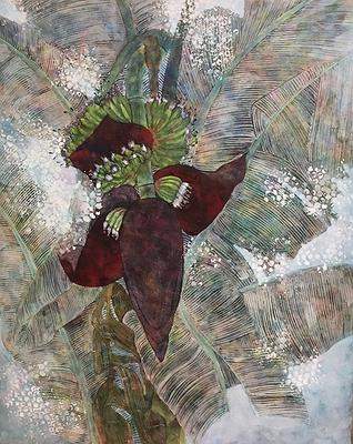 作品十一、〈生命的獻禮〉香蕉花80.3X65.2