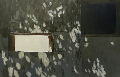 林峻賢，《心理空間系列—空間八·循跡》，2021，油彩、畫布，84x130公分