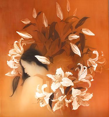 2013，《含情》，膠彩，104x80cm