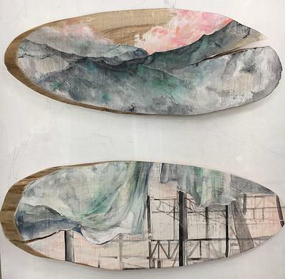 繪畫的識與視－潘家榆創作研究 04〈鷹架的原初02〉