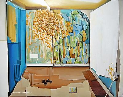 浮動景緻－變形風景之空間部署  《浮動景緻》〈火炬〉，2015，116.5×91.0(cm)，油彩、畫布