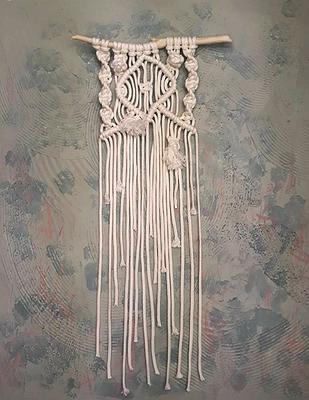 吳淑幸，《繩線引力》系列作之十五，灰階的旋律，91x72cm，2019，吳淑幸攝影