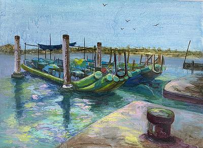 Deep Love for Fishing Port :The Creation of Chang Huai Jung’s  Oil Painting's Cover