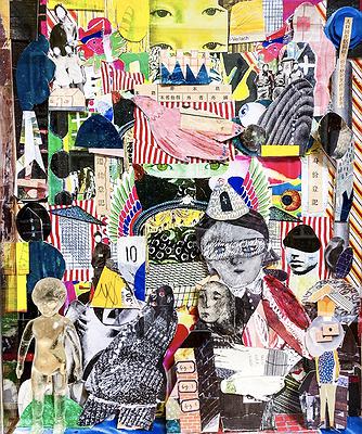 〈不著邊際的語言-03〉，2021，影像拼貼、塑料公仔，25x30x7cm的封面圖