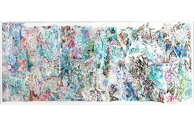 〈Secret Exchange〉，2013年，手繪，輸出，165×52cm。