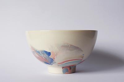 絞胎混色餐碗2 正面