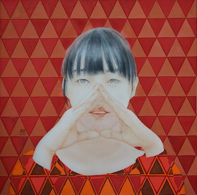 2014.06，《說‧不說02》，膠彩，27x27cm