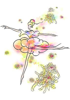 臺灣十二月花神創新造形之研究 －以融合人物與花卉之設計繪畫風格為例-18.9月菊花神的封面圖