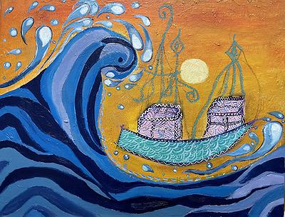 Deep Love for Fishing Port :The Creation of Chang Huai Jung’s  Oil Painting's Cover